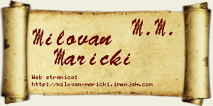 Milovan Maricki vizit kartica